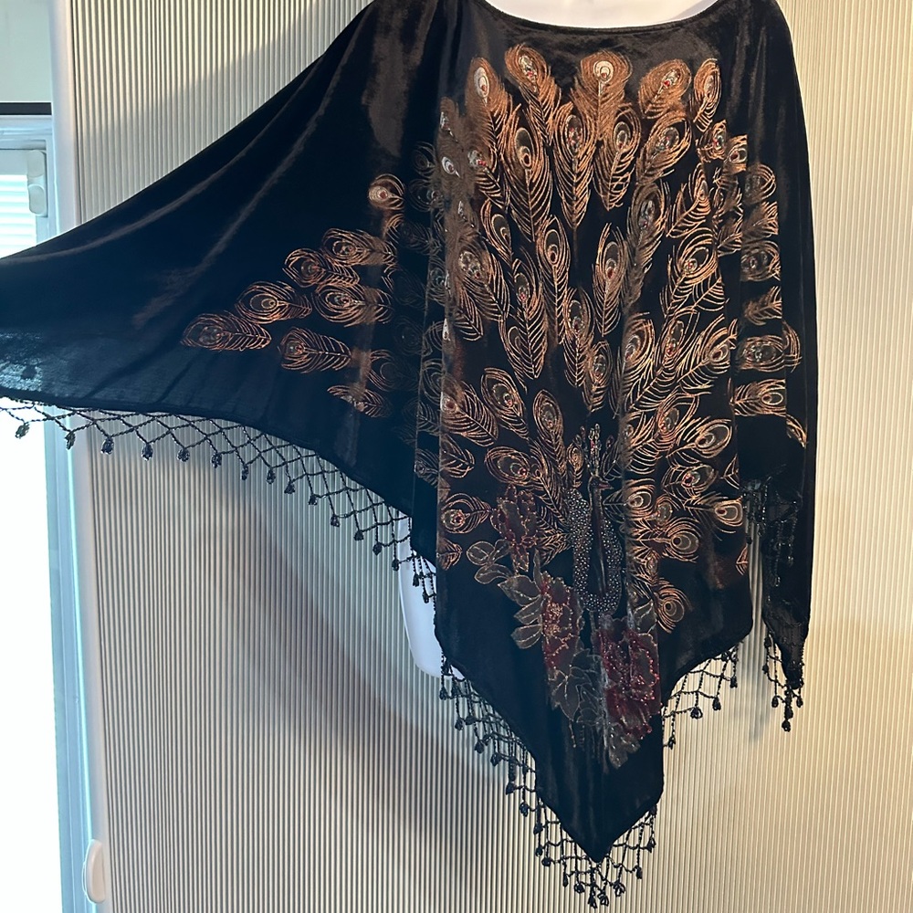 Boston Proper beaded peacock poncho - Picture 3 of 3